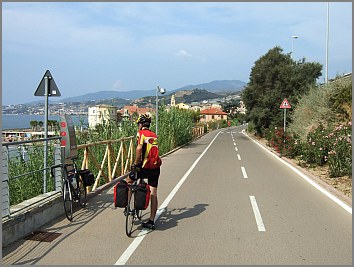 Radweg San Lorenzo San Remo ligurische Küste Ligurien